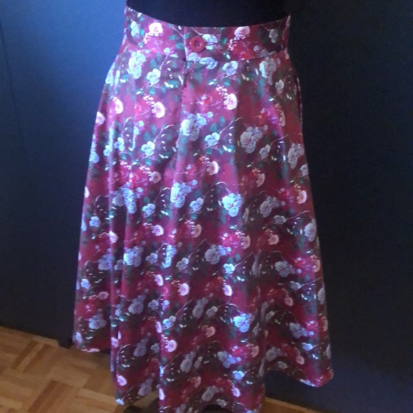 1861 vintage looking long floral print skirt size small - Picture 5 of 10